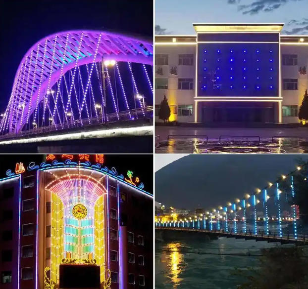 led点光源用到的场景楼体亮化工程大楼玻璃幕墙、楼体景观造型亮化、舞台舞美灯光造型、圣诞节日彩灯氛围灯深圳LED点光源实力厂家，免费灯光效果图设计，免费程序技术调试服务 凯耀明科技15年专注七彩跑马灯，点光源外控全彩效果，.jpg